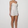 Nala Strapless Sequin Mini Dress – White