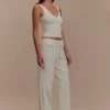Natalya Knit Wide Leg Pants – Ivory