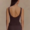 Natalya Ribbed Knit Cami Top – Dark Chocolate