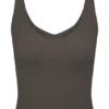 Natalya Ribbed Knit Cami Top – Dark Chocolate