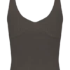 Natalya Ribbed Knit Cami Top – Dark Chocolate