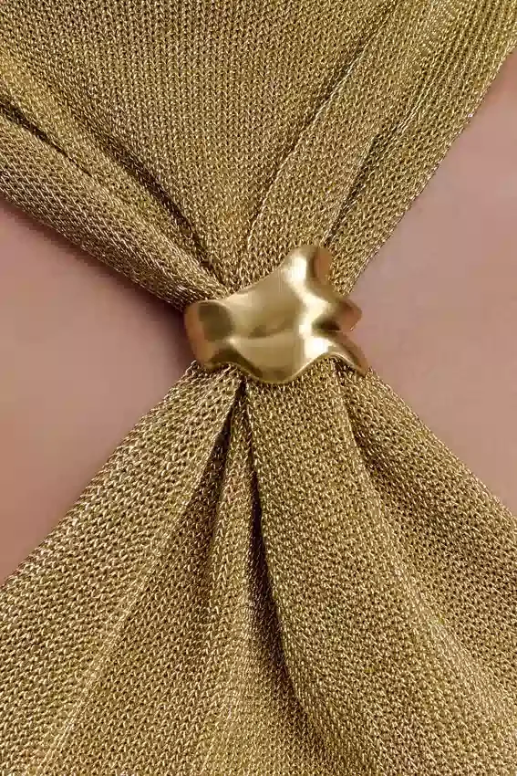 Nikki Lurex Top With Hardware – Gold Nikki Lurex Top With Hardware – Gold