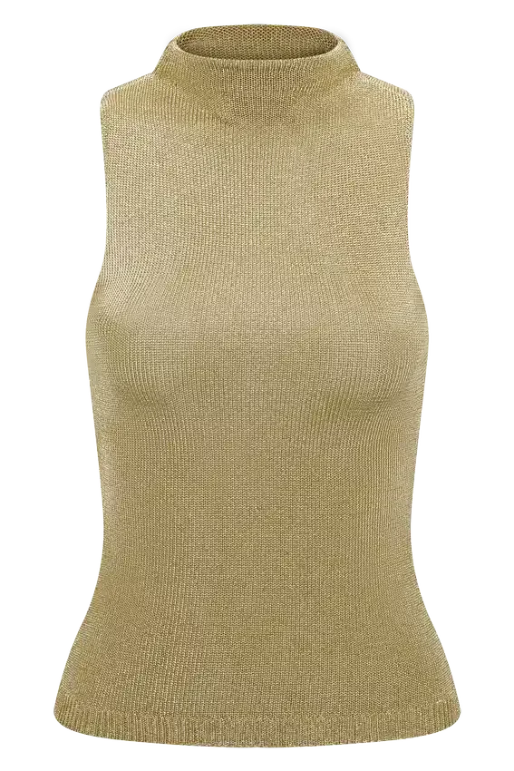 Nikki Lurex Top With Hardware – Gold Nikki Lurex Top With Hardware – Gold