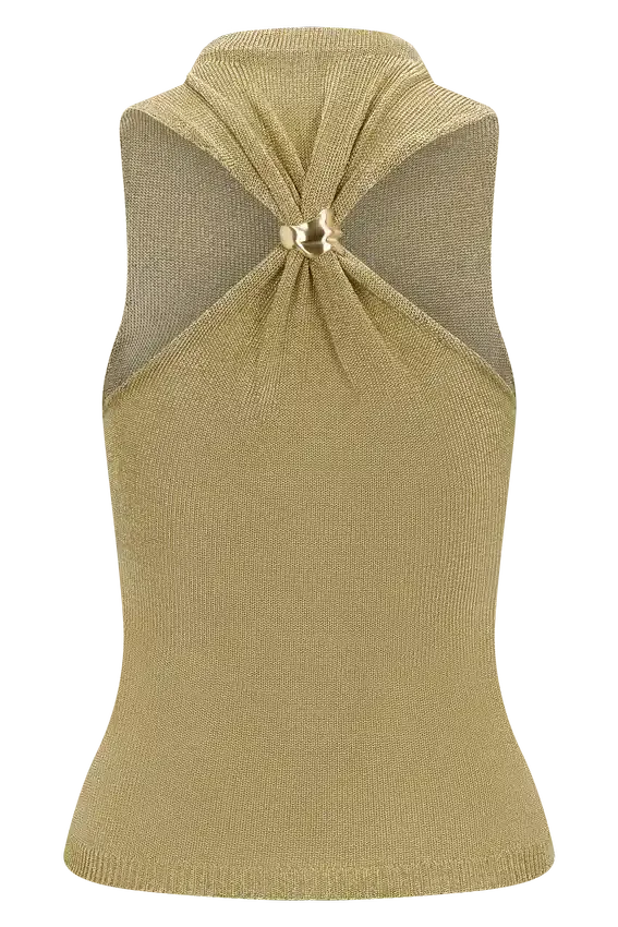 Nikki Lurex Top With Hardware – Gold Nikki Lurex Top With Hardware – Gold