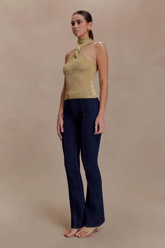 Nikki Lurex Top With Hardware – Gold Nikki Lurex Top With Hardware – Gold