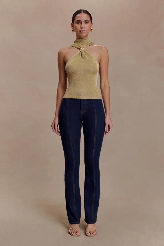 Nikki Lurex Top With Hardware – Gold Nikki Lurex Top With Hardware – Gold