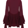 Nimah Chiffon Ruffle Mini Dress – Wine Nimah Chiffon Ruffle Mini Dress – Wine