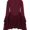 Nimah Chiffon Ruffle Mini Dress – Wine Nimah Chiffon Ruffle Mini Dress – Wine