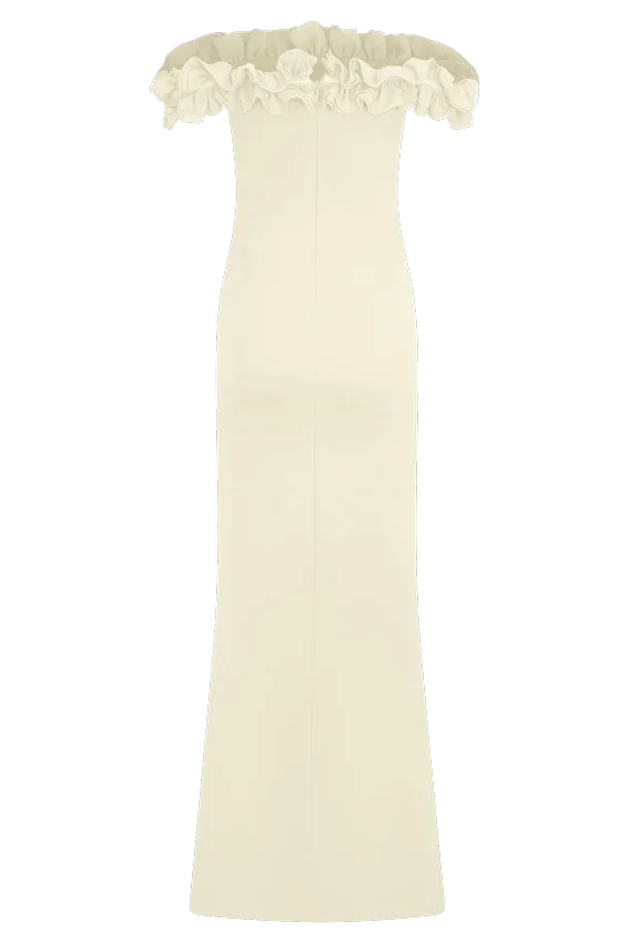 Nova Ruffle Off Shoulder Maxi Dress – Ivory Nova Ruffle Off Shoulder Maxi Dress – Ivory