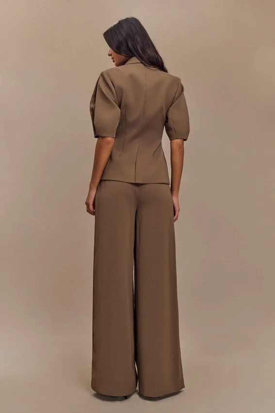 Faith Suiting Wide Leg Pant – Cacao Brown Faith Suiting Wide Leg Pant – Cacao Brown