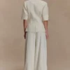 Opal Puff Sleeve Suiting Top – Ivory