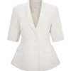 Opal Puff Sleeve Suiting Top – Ivory