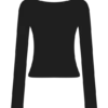 Paedyn Merino Wool Ribbed Long Sleeve Top – Black