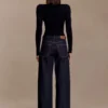 Paedyn Merino Wool Ribbed Long Sleeve Top – Black