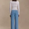 Paedyn Merino Wool Ribbed Long Sleeve Top – Ivory