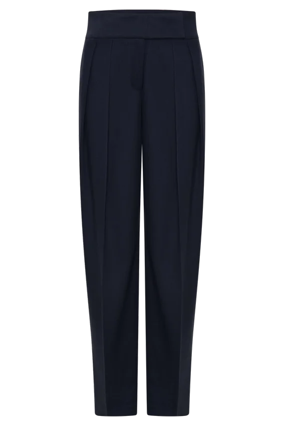 Penelope Pleated High Waisted Pants – Dark Navy Penelope Pleated High Waisted Pants – Dark Navy