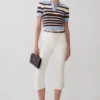 Mary Denim Capris – White