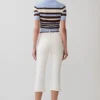 Mary Denim Capris – White