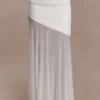 Portia Scuba And Mesh Maxi Skirt – White