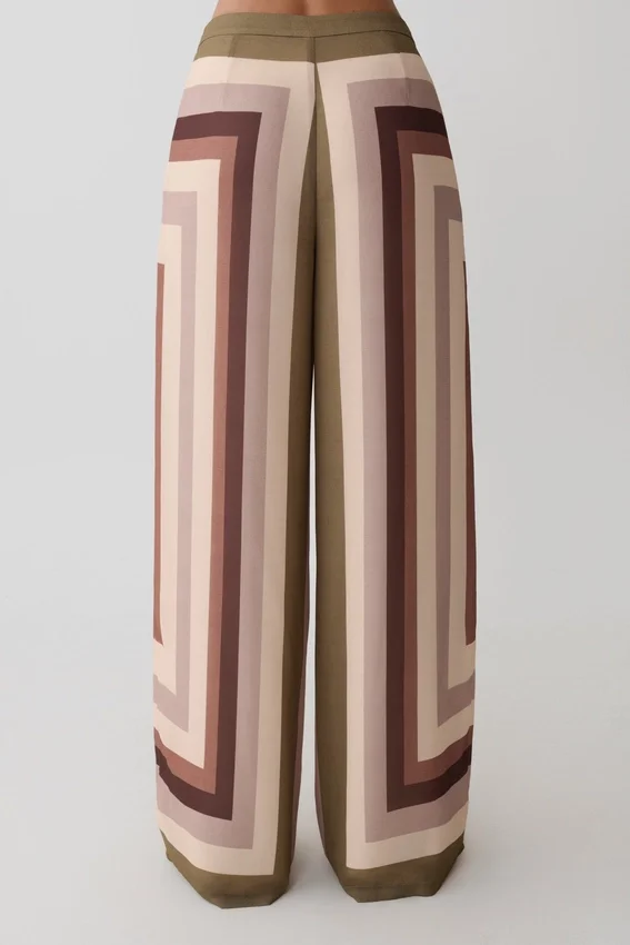 Rachel Chiffon Straight Leg Pants – Multi Stripe Rachel Chiffon Straight Leg Pants – Multi Stripe