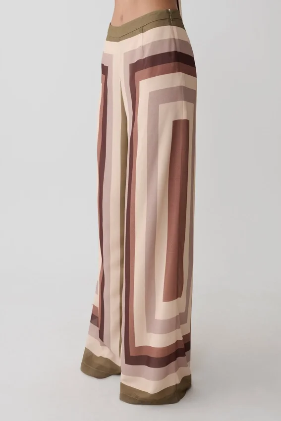 Rachel Chiffon Straight Leg Pants – Multi Stripe Rachel Chiffon Straight Leg Pants – Multi Stripe