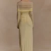 Rafaella Slinky And Mesh Maxi Dress – Lemon