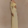 Rafaella Slinky And Mesh Maxi Dress – Lemon
