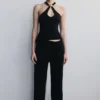 Ramona Modal Straight Leg Pant – Black