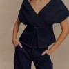 Rayne Off Shoulder Denim Top – Indigo Blue