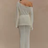 Reagan Off Shoulder Knit Top – White