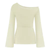 Reagan Off Shoulder Knit Top – White