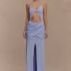 Reama Wrap Over Knit Maxi Dress – Cornflower Blue