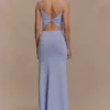 Reama Wrap Over Knit Maxi Dress – Cornflower Blue