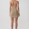 Renesmay Lurex Halter Mini Dress – Gold