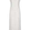 Reyna Denim Midi Dress – White