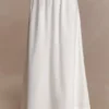 River Gathered Maxi Skirt – White