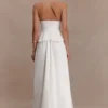 River Gathered Maxi Skirt – White