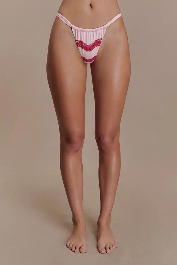 Robyn Beaded Bikini Bottom – Pink Robyn Beaded Bikini Bottom – Pink