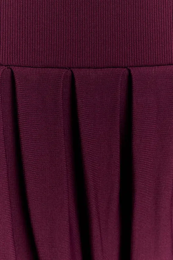 Romaine Bandage Knit Midi Skirt – Wine Romaine Bandage Knit Midi Skirt – Wine