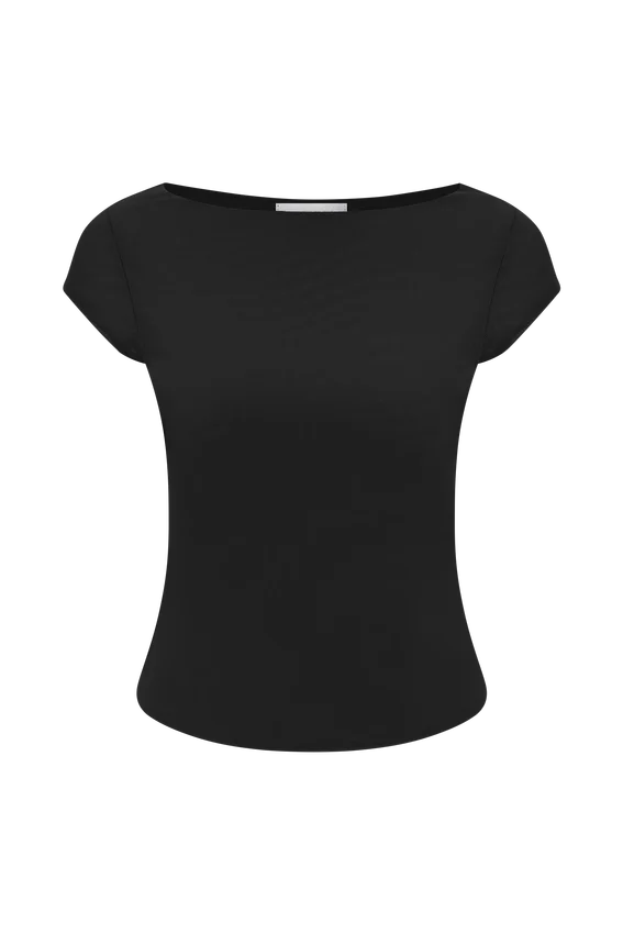Romana Short Sleeve Mesh Top – Black Romana Short Sleeve Mesh Top – Black