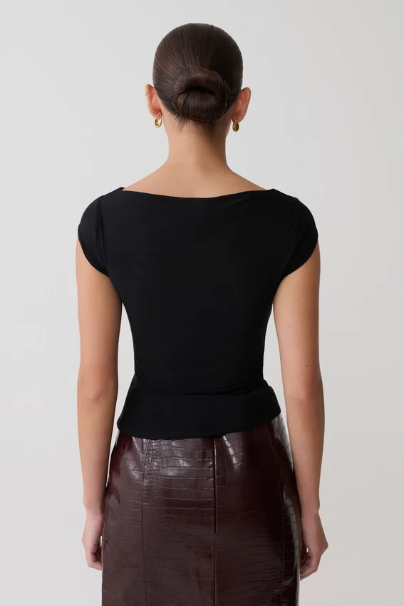 Romana Short Sleeve Mesh Top – Black Romana Short Sleeve Mesh Top – Black