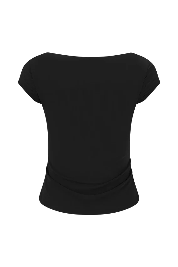 Romana Short Sleeve Mesh Top – Black Romana Short Sleeve Mesh Top – Black