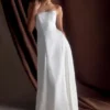 Rosella Satin Strapless Maxi Dress – White