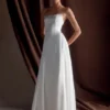 Rosella Satin Strapless Maxi Dress – White