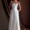 Rosella Satin Strapless Maxi Dress – White