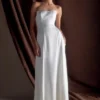 Rosella Satin Strapless Maxi Dress – White