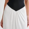 Ruby Strapless Slinky Maxi Dress – Black/White