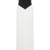 Ruby Strapless Slinky Maxi Dress – Black/White