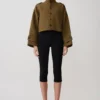 Rue Funnel Neck Bomber Jacket – Khaki