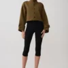 Rue Funnel Neck Bomber Jacket – Khaki